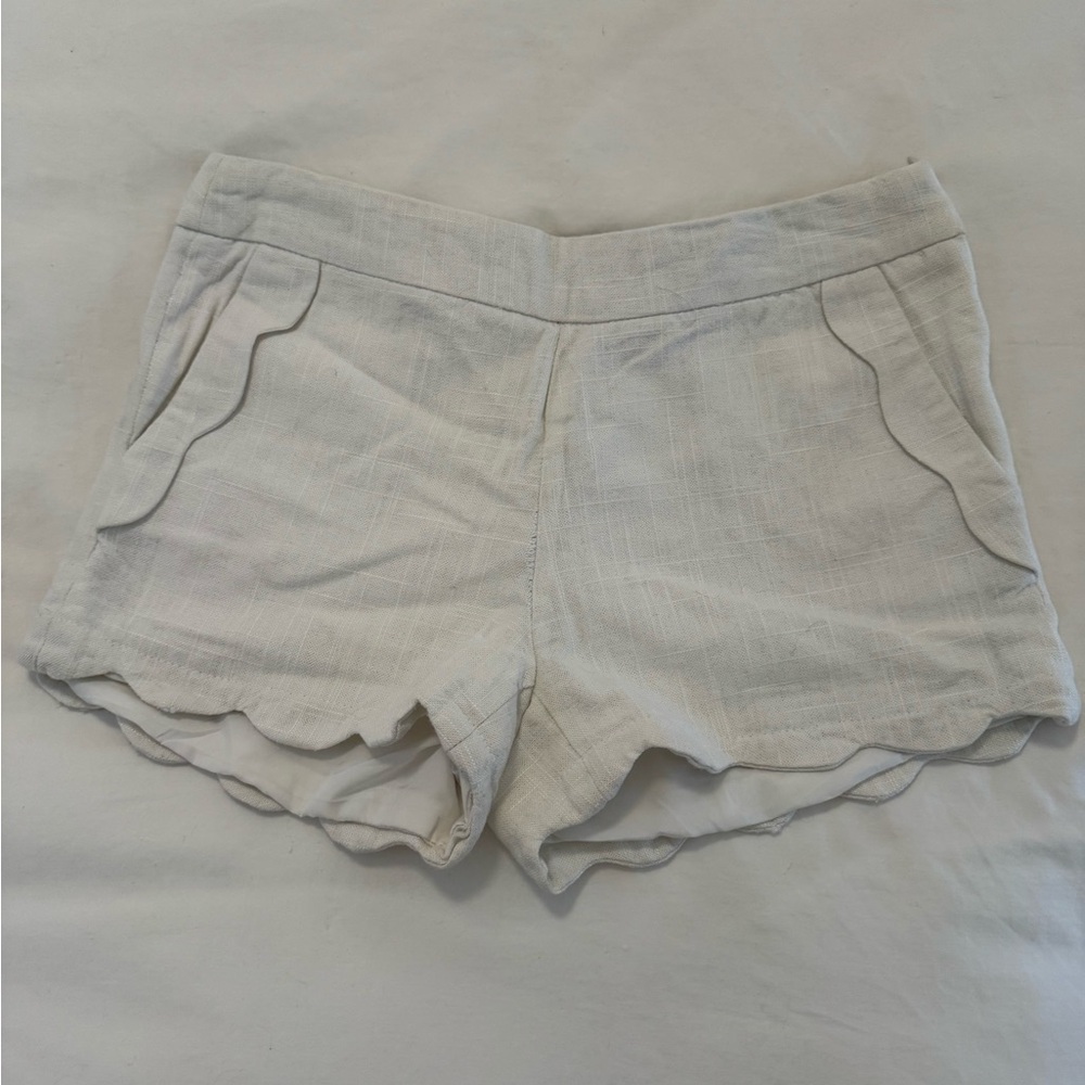 Cynthia Rowley White Scalloped Shorts